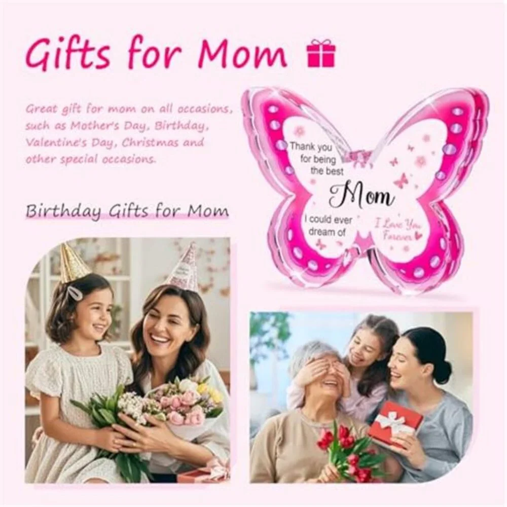 Birthday Gifts for Mom Gift, Mothers Day Gifts Acrylic Butterfly Plaque